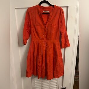 Raleigh Denim Workshop coral Fit and flare peplum shirt dress small